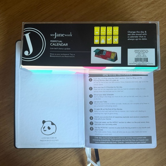 Undated Panda Planner Desk Calendar Hardcover Daily Goal Productivity Plan 2026 - Picture 10 of 11